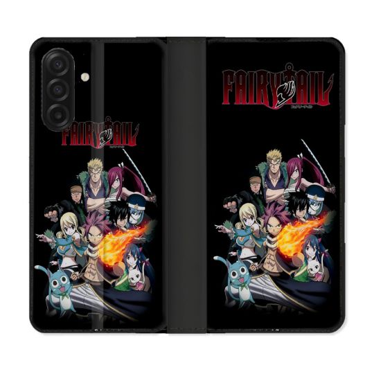 Housse cuir portefeuille Pour Samsung Galaxy A17 5G Manga Fairy Tail Logo Team