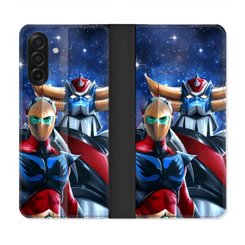 Housse cuir portefeuille Pour Samsung Galaxy A17 5G Manga Goldorak