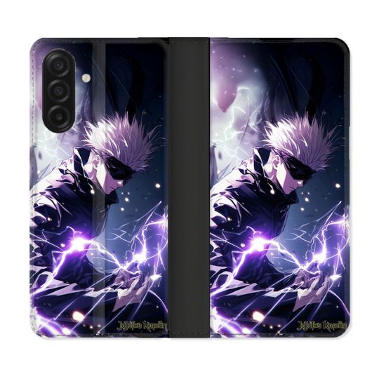 Housse cuir portefeuille Pour Samsung Galaxy A17 5G Manga Jujutsu Kaisen Gojo Saturo