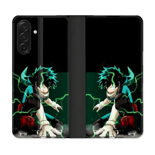 Housse cuir portefeuille Pour Samsung Galaxy A17 5G Manga My Hero Academia Deku