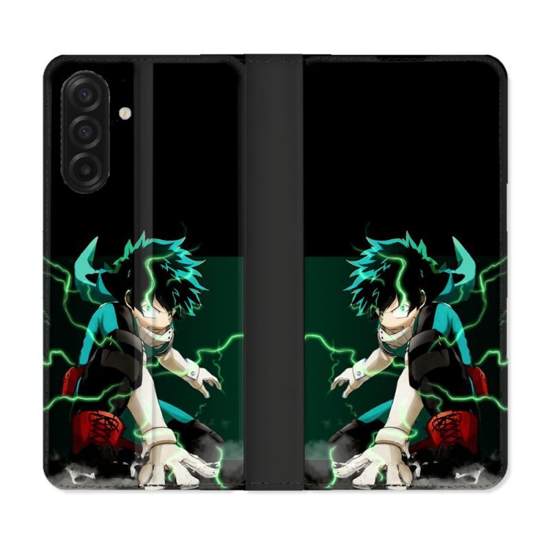 Housse cuir portefeuille Pour Samsung Galaxy A17 5G Manga My Hero Academia Deku