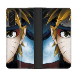 Housse cuir portefeuille Pour Samsung Galaxy A17 5G Manga Naruto Blanc