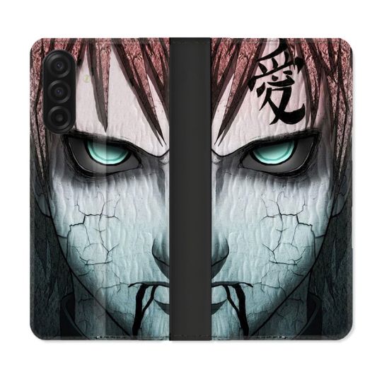 Housse cuir portefeuille Pour Samsung Galaxy A17 5G Manga Naruto Gaara