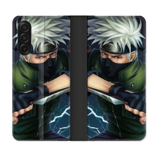 Housse cuir portefeuille Pour Samsung Galaxy A17 5G Manga Naruto Kakashi
