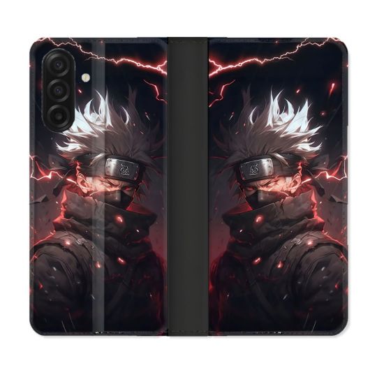 Housse cuir portefeuille Pour Samsung Galaxy A17 5G Manga Naruto Kakashi Dark