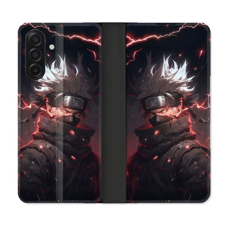 Housse cuir portefeuille Pour Samsung Galaxy A17 5G Manga Naruto Kakashi Dark