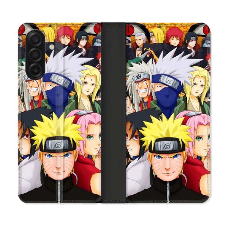 Housse cuir portefeuille Pour Samsung Galaxy A17 5G Manga Naruto Team