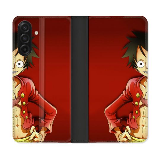 Housse cuir portefeuille Pour Samsung Galaxy A17 5G Manga One Piece Luffy