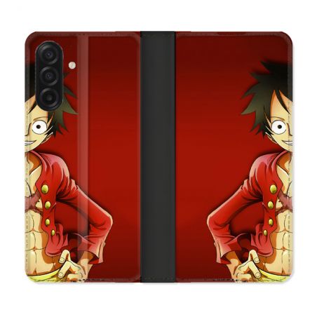 Housse cuir portefeuille Pour Samsung Galaxy A17 5G Manga One Piece Luffy