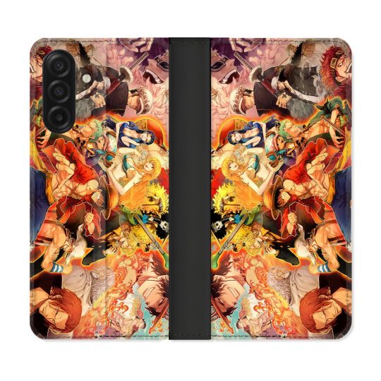 Housse cuir portefeuille Pour Samsung Galaxy A17 5G Manga One Piece Nakama