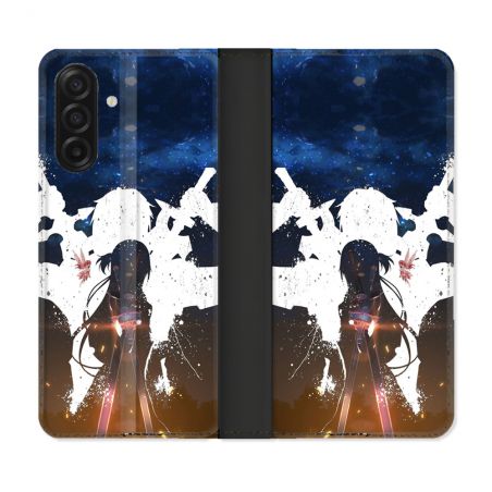 Housse cuir portefeuille Pour Samsung Galaxy A17 5G Manga SAO sword Art Online Asuna
