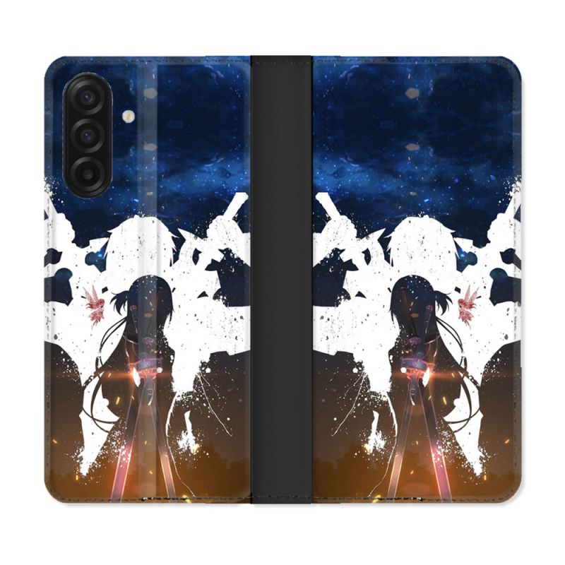 Housse cuir portefeuille Pour Samsung Galaxy A17 5G Manga SAO sword Art Online Asuna