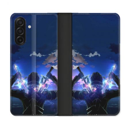Housse cuir portefeuille Pour Samsung Galaxy A17 5G Manga SAO sword Art Online Epee