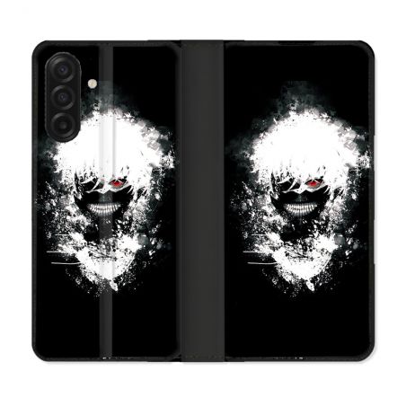 Housse cuir portefeuille Pour Samsung Galaxy A17 5G Manga Tokyo Ghoul Kaneki Tag