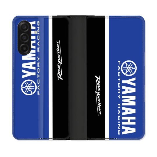 Housse cuir portefeuille Pour Samsung Galaxy A17 5G Moto Yamaha