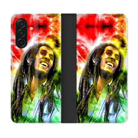 Housse cuir portefeuille Pour Samsung Galaxy A17 5G Musique Bob Marley Color