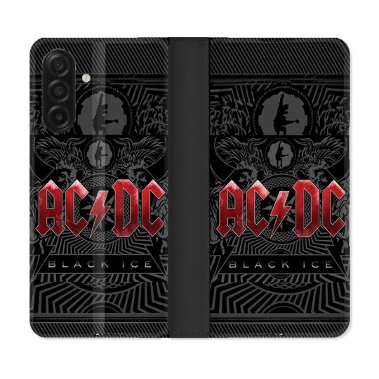 Housse cuir portefeuille Pour Samsung Galaxy A17 5G Musique Rock ACDC Rouge