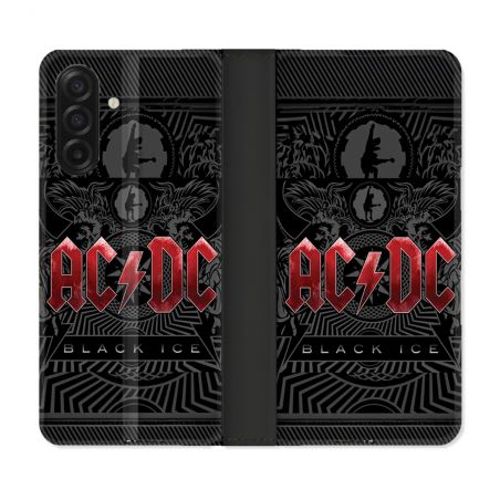 Housse cuir portefeuille Pour Samsung Galaxy A17 5G Musique Rock ACDC Rouge