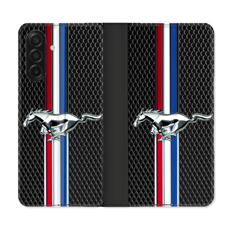 Housse cuir portefeuille Pour Samsung Galaxy A17 5G Mustang