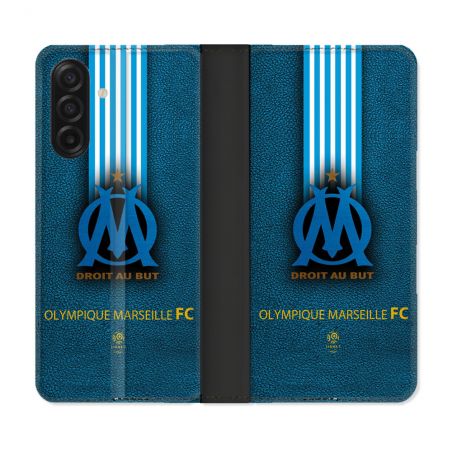 Housse cuir portefeuille Pour Samsung Galaxy A17 5G Olympique Marseille OM Bande