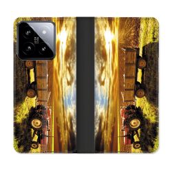Housse cuir portefeuille Pour Xiaomi 14 Agriculture Tracteur Color
