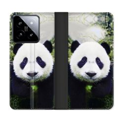 Housse cuir portefeuille Pour Xiaomi 14 Animal Panda Color