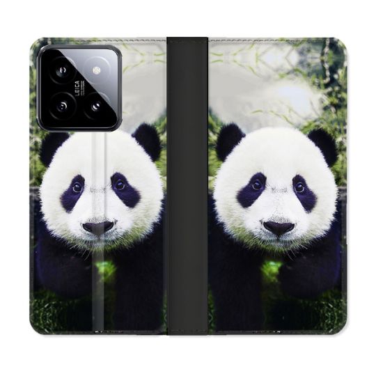 Housse cuir portefeuille Pour Xiaomi 14 Animal Panda Color