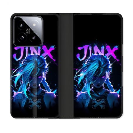 Housse cuir portefeuille Pour Xiaomi 14 Arcane Jinx Night