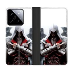 Housse cuir portefeuille Pour Xiaomi 14 Assassin Creed Mask