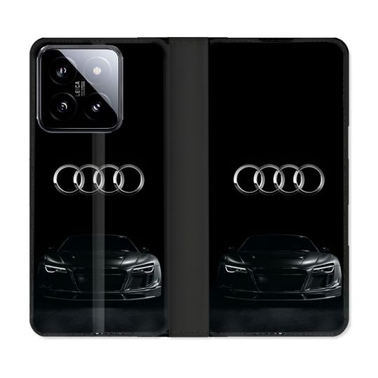 Housse cuir portefeuille Pour Xiaomi 14 Audi