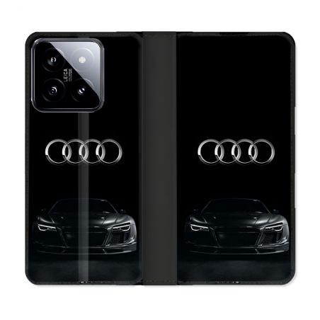 Housse cuir portefeuille Pour Xiaomi 14 Audi