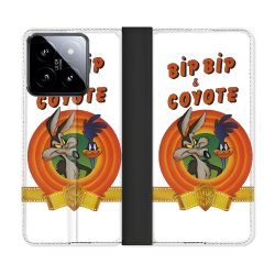 Housse cuir portefeuille Pour Xiaomi 14 Bip Bip Coyote