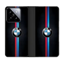 Housse cuir portefeuille Pour Xiaomi 14 BMW Logo