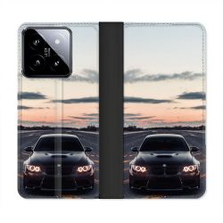 Housse cuir portefeuille Pour Xiaomi 14 BMW Serie