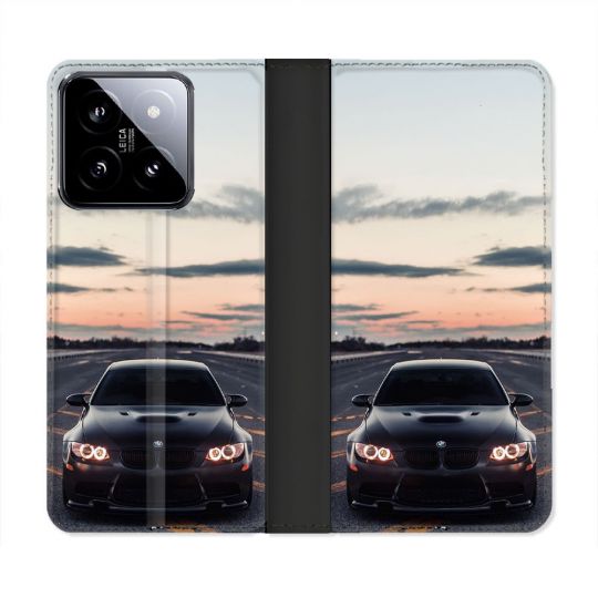 Housse cuir portefeuille Pour Xiaomi 14 BMW Serie