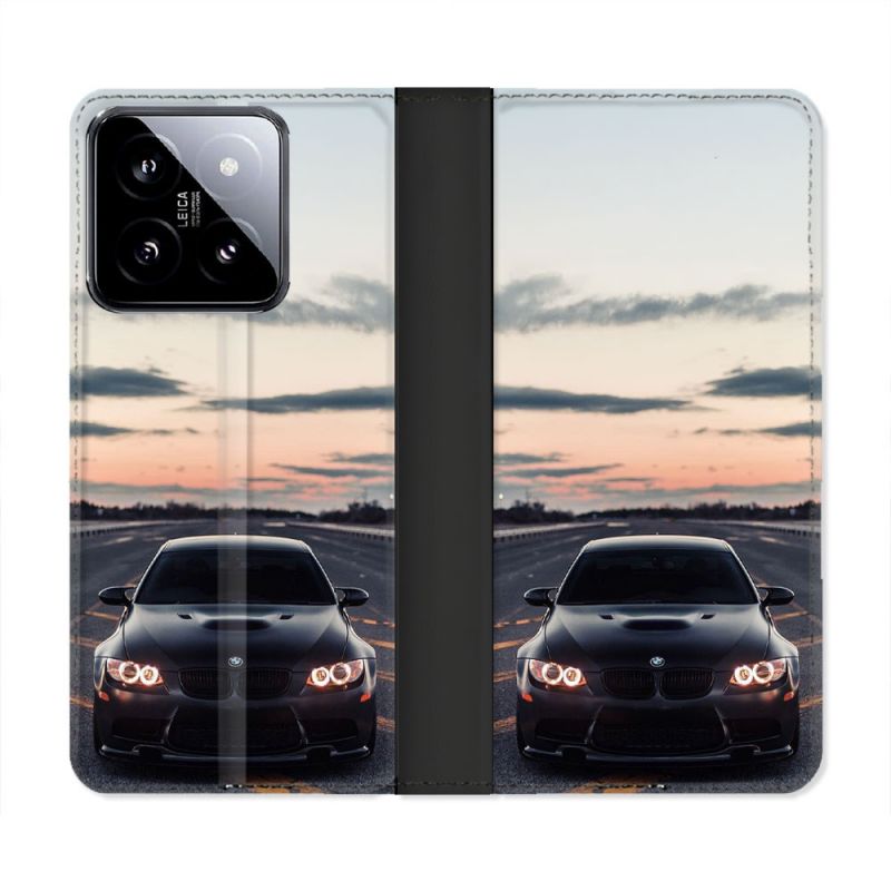 Housse cuir portefeuille Pour Xiaomi 14 BMW Serie