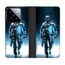 Housse cuir portefeuille Pour Xiaomi 14 Call Of Duty Guerrier