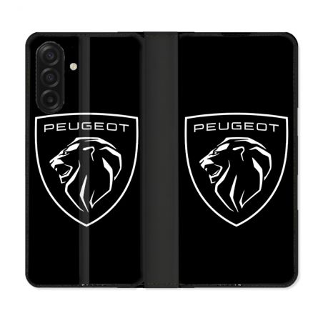 Housse cuir portefeuille Pour Samsung Galaxy A17 5G Peugeot