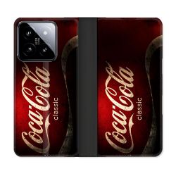 Housse cuir portefeuille Pour Xiaomi 14 Coca Cola Classique