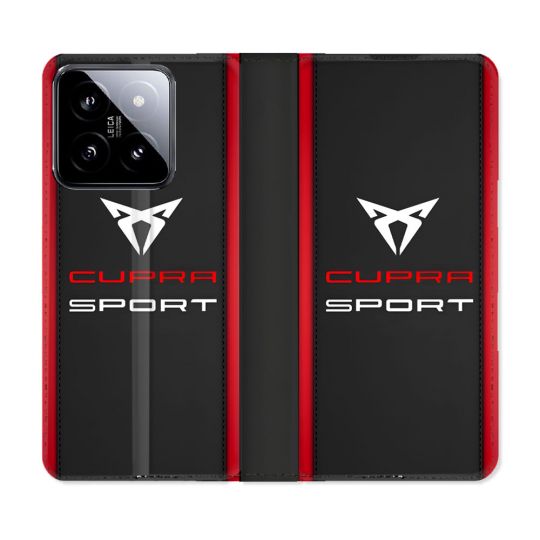 Housse cuir portefeuille Pour Xiaomi 14 Cupra