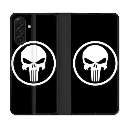 Housse cuir portefeuille Pour Samsung Galaxy A17 5G Punisher