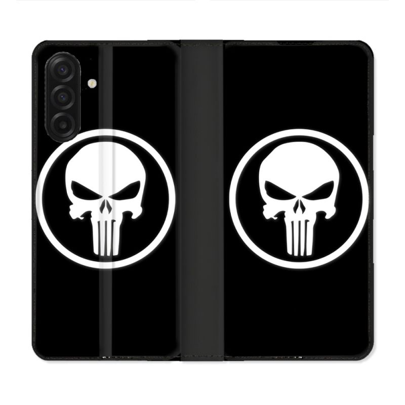 Housse cuir portefeuille Pour Samsung Galaxy A17 5G Punisher