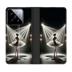 Housse cuir portefeuille Pour Xiaomi 14 Danseuse Lumière