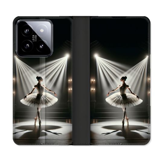 Housse cuir portefeuille Pour Xiaomi 14 Danseuse Lumière