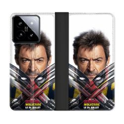 Housse cuir portefeuille Pour Xiaomi 14 Deadpool Affiche