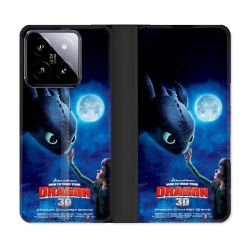 Housse cuir portefeuille Pour Xiaomi 14 Dragons Affiche