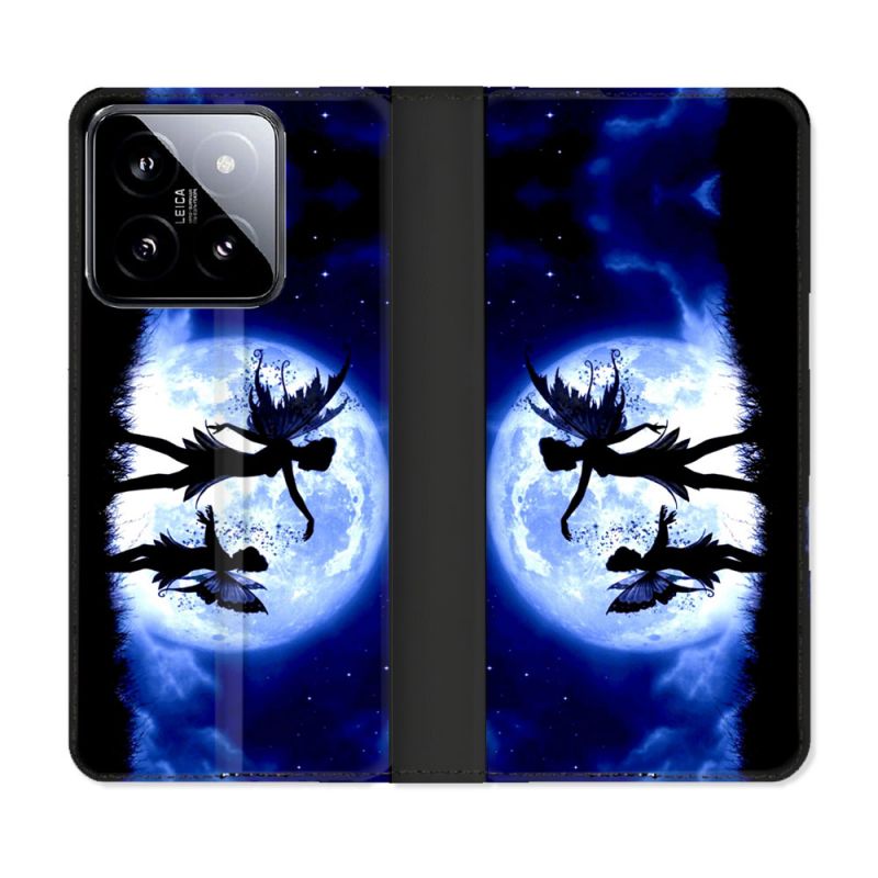 Housse cuir portefeuille Pour Xiaomi 14 Fantastique Fee Lune