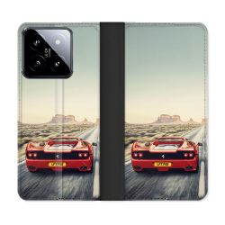 Housse cuir portefeuille Pour Xiaomi 14 Ferrari F50