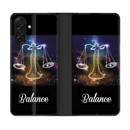 Housse cuir portefeuille Pour Samsung Galaxy A17 5G Signe Zodiaque 2 Balance