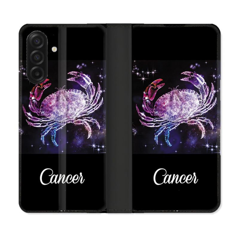 Housse cuir portefeuille Pour Samsung Galaxy A17 5G Signe Zodiaque 2 Cancer